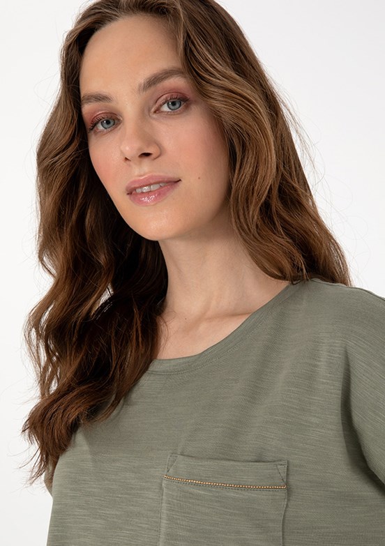 PIERRE CARDIN Yeşil Kadın Regular T-shirt