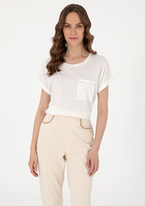 PIERRE CARDIN Beyaz Kadın Regular T-Shirt