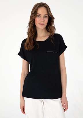 PIERRE CARDIN Siyah Kadın Regular T-Shirt