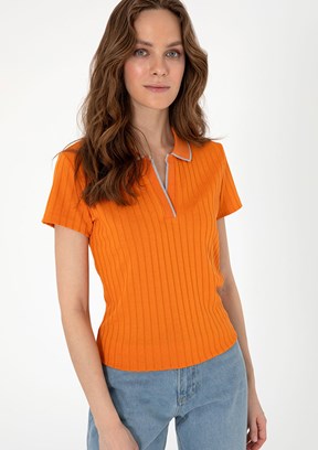 PIERRE CARDIN Turuncu Kadın Slim T-shirt
