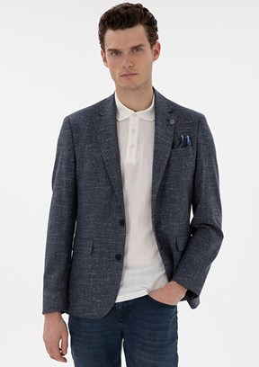 PİERRE CARDİN Lacivert Erkek Slim Ceket