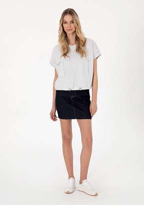 US POLO ASSN Mavi Kadın Denim Etek