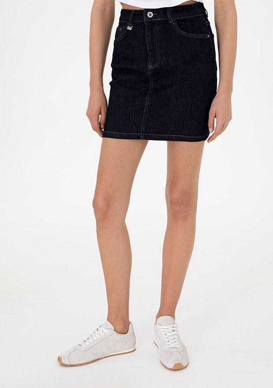 US POLO ASSN Mavi Kadın Denim Etek