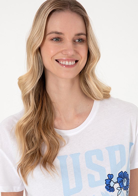 US POLO ASSN Beyaz Kadın Comfort T-Shirt