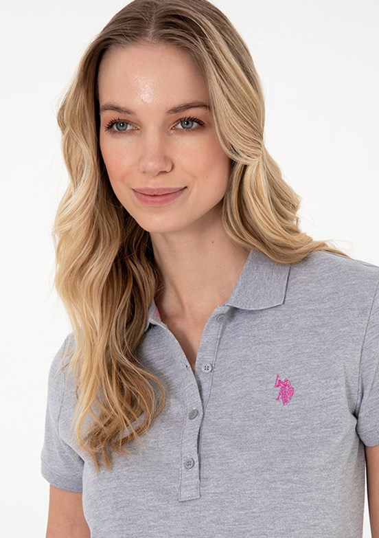 US POLO ASSN Gri Kadın Basic T-Shirt