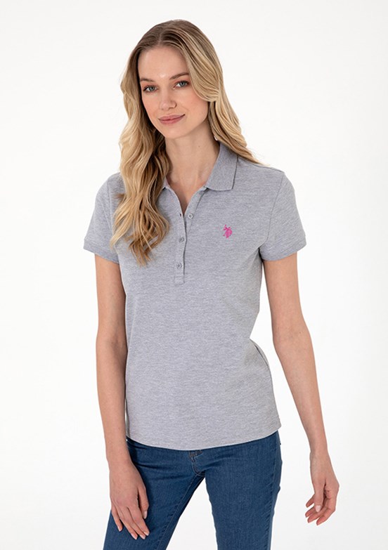 US POLO ASSN Gri Kadın Basic T-Shirt