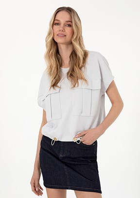 US POLO ASSN Gri Kadın Comfort T-Shirt
