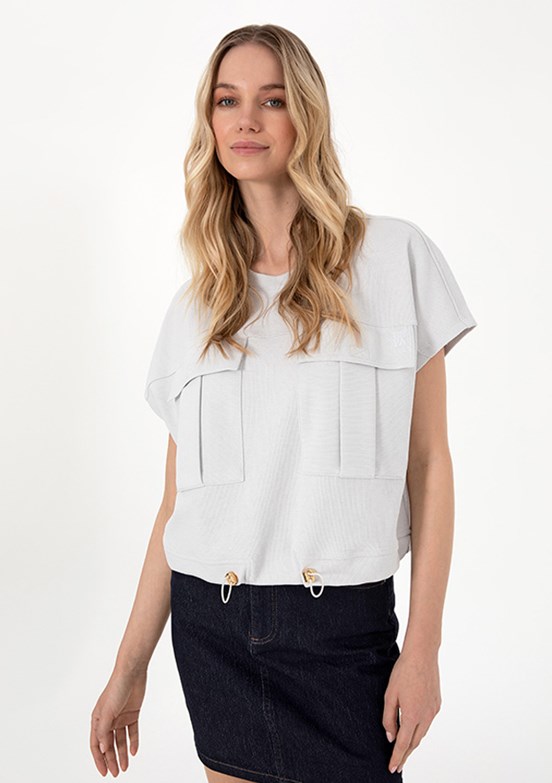 US POLO ASSN Gri Kadın Comfort T-Shirt