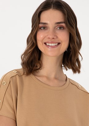 US POLO ASSN Kahverengi Kadın Regular T-shirt