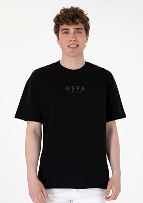 US POLO ASSN Siyah Erkek Bisiklet Yaka T-Shirt