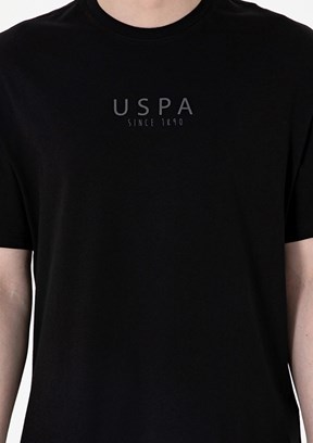US POLO ASSN Siyah Erkek Bisiklet Yaka T-Shirt