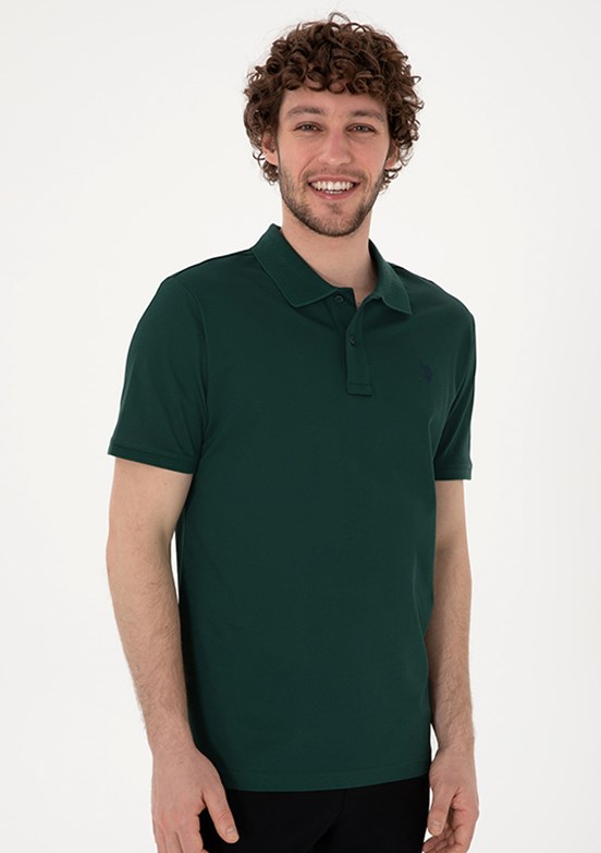 US POLO ASSN Yeşil Erkek Basic T-Shirt
