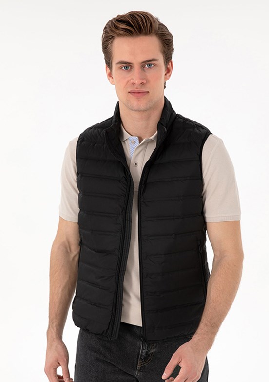 US POLO ASSN Siyah Erkek Basic Yelek