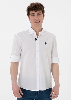 US POLO ASSN Beyaz Erkek Regular Gömlek