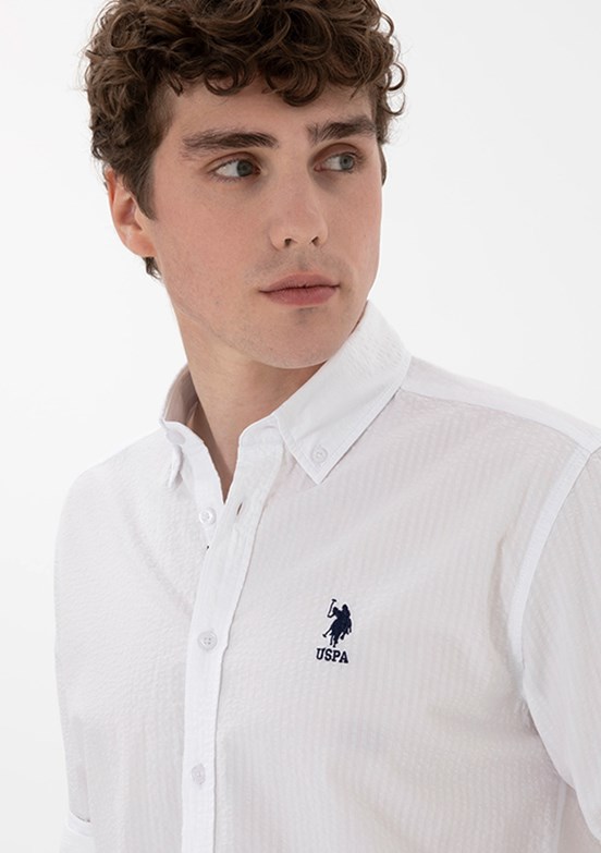 US POLO ASSN Beyaz Erkek Regular Gömlek