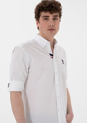 US POLO ASSN Beyaz Erkek Regular Gömlek