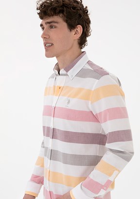US POLO ASSN Bej Erkek Slim Gömlek