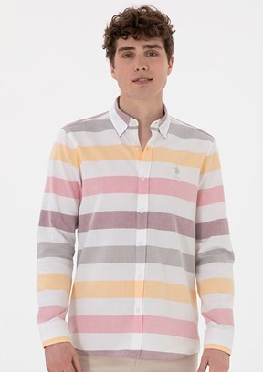 US POLO ASSN Bej Erkek Slim Gömlek