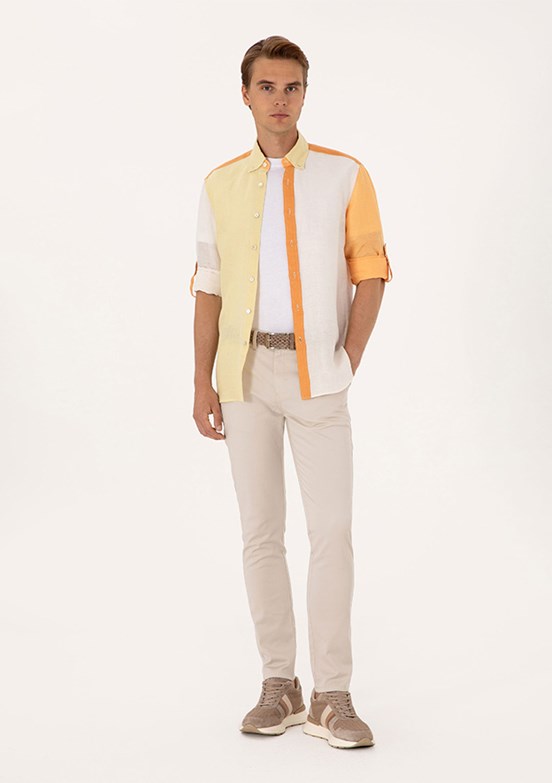 US POLO ASSN Bej Erkek Slim Pantolon