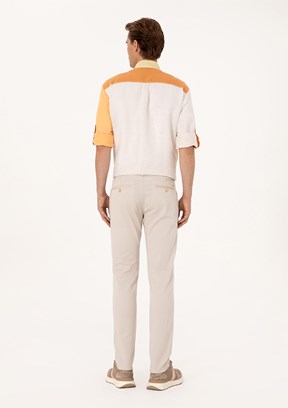 US POLO ASSN Bej Erkek Slim Pantolon