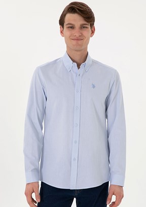 US POLO ASSN Mavi Erkek Slim Gömlek