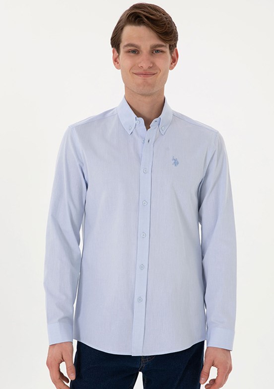 US POLO ASSN Mavi Erkek Slim Gömlek