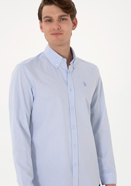 US POLO ASSN Mavi Erkek Slim Gömlek