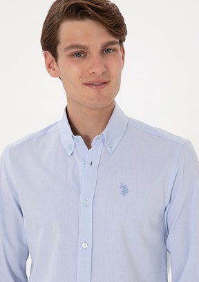 US POLO ASSN Mavi Erkek Slim Gömlek