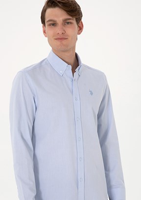 US POLO ASSN Mavi Erkek Slim Gömlek