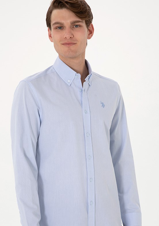 US POLO ASSN Mavi Erkek Slim Gömlek
