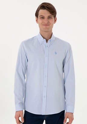 US POLO ASSN Mavi Erkek Slim Gömlek