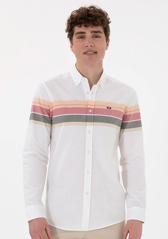 US POLO ASSN Turuncu Erkek Slim Gömlek