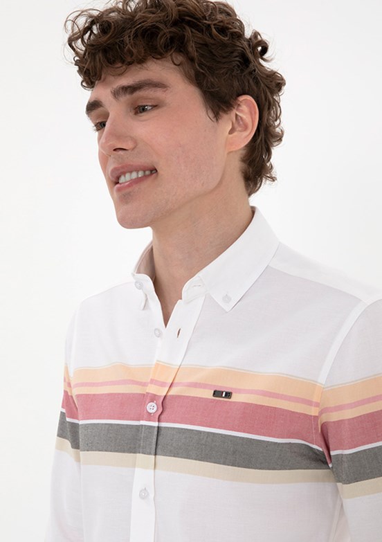 US POLO ASSN Turuncu Erkek Slim Gömlek