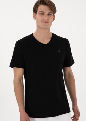 US POLO ASSN Siyah Erkek Basic T-Shirt