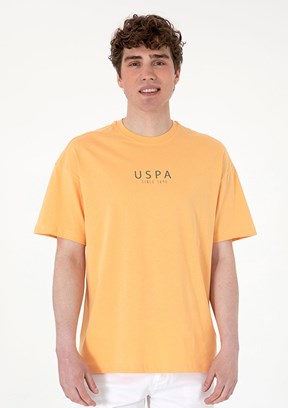 US POLO ASSN Turuncu Erkek Bisiklet Yaka T-Shirt
