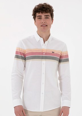 US POLO ASSN Turuncu Erkek Slim Gömlek