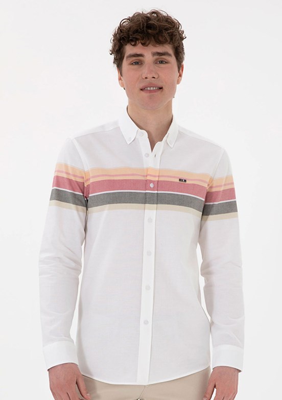 US POLO ASSN Turuncu Erkek Slim Gömlek