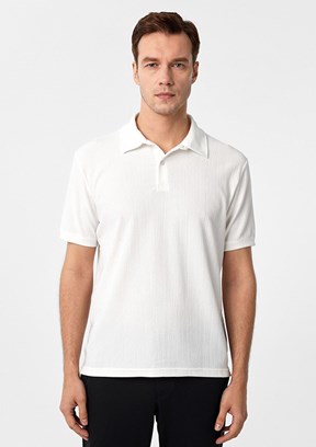 SÜVARİ Beyaz Erkek Polo Yaka T-Shirt