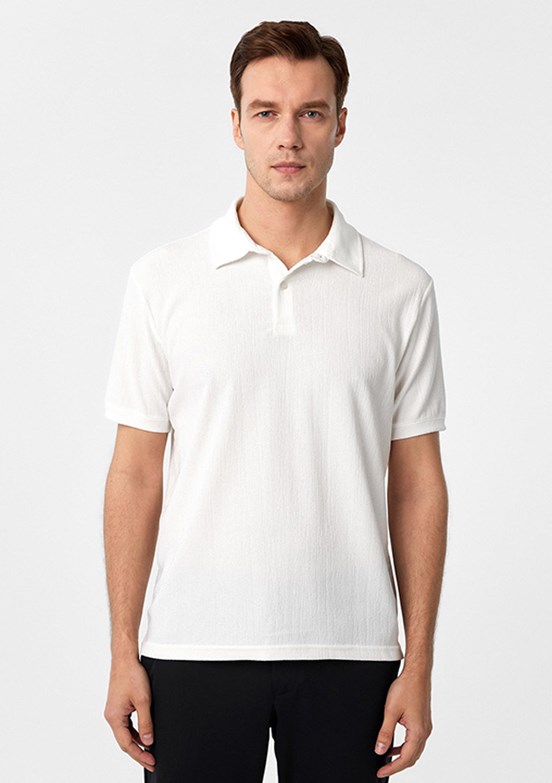 SÜVARİ Beyaz Erkek Polo Yaka T-Shirt