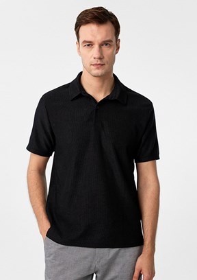 SÜVARİ Siyah Erkek Polo Yaka T-Shirt
