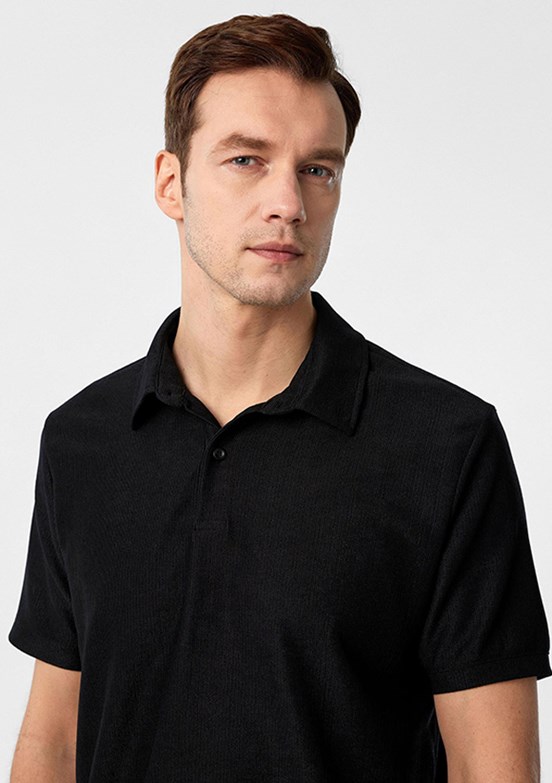 SÜVARİ Siyah Erkek Polo Yaka T-Shirt