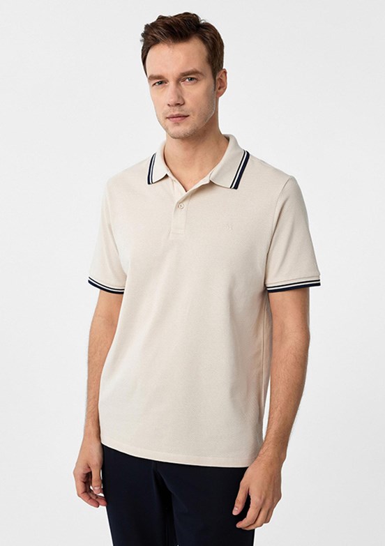 SÜVARİ Bej Erkek Polo Yaka T-Shirt