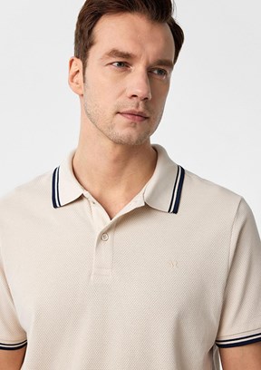 SÜVARİ Bej Erkek Polo Yaka T-Shirt