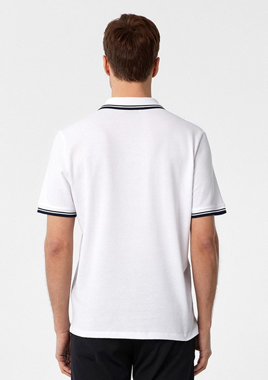 SÜVARİ Beyaz Erkek Polo Yaka T-Shirt