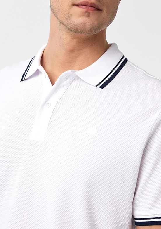 SÜVARİ Beyaz Erkek Polo Yaka T-Shirt