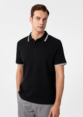 SÜVARİ Siyah Erkek Polo Yaka T-Shirt