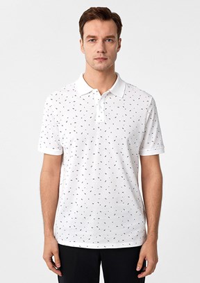 SÜVARİ Beyaz Erkek Polo Yaka T-Shirt