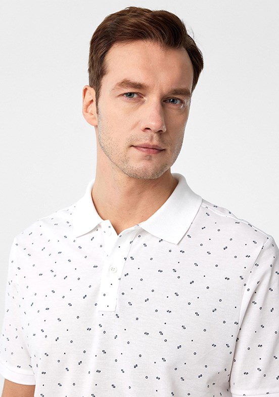 SÜVARİ Beyaz Erkek Polo Yaka T-Shirt