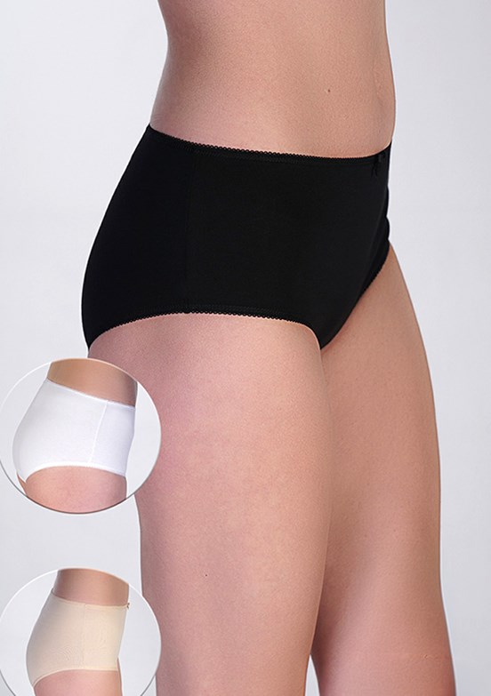 NEW BRA - 3650030000 Kadın Siyah/Beyaz/Ten Bato Penye 3'Lü Külot