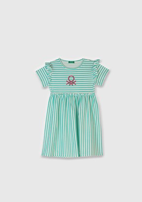 BENETTON Yeşil Kız Çocuk Basic Elbise